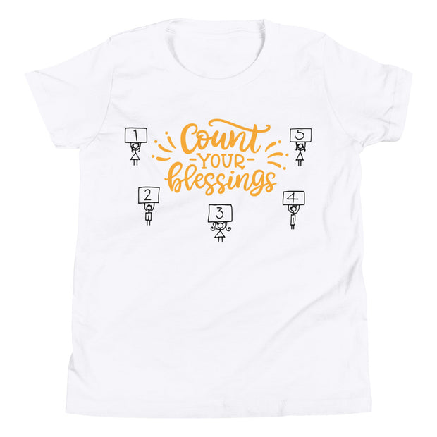 Count Your Blessings White Printed T-Shirt