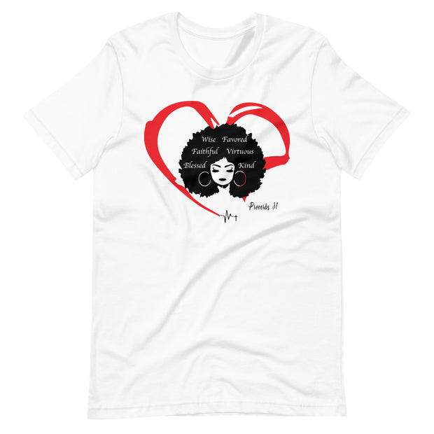 The Heart of a Proverbs 31 Women Printed Cotton Casual T-Shirt